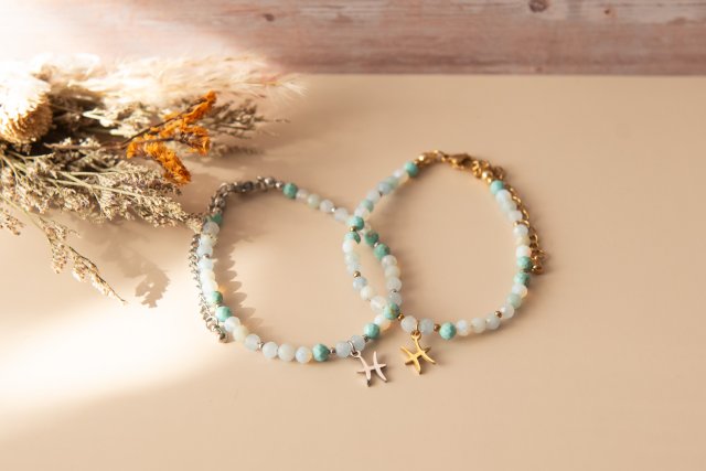 Bransoletka zodiakalna z kamieni dla Ryb • Ryby • Pisces • zodiak