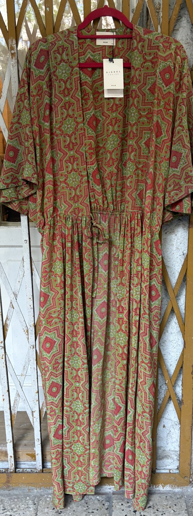 Kimono SILK Sissel Eldebo one-of—a-kind now a z metkami kimonowa BOHO  jedwabna sukienka