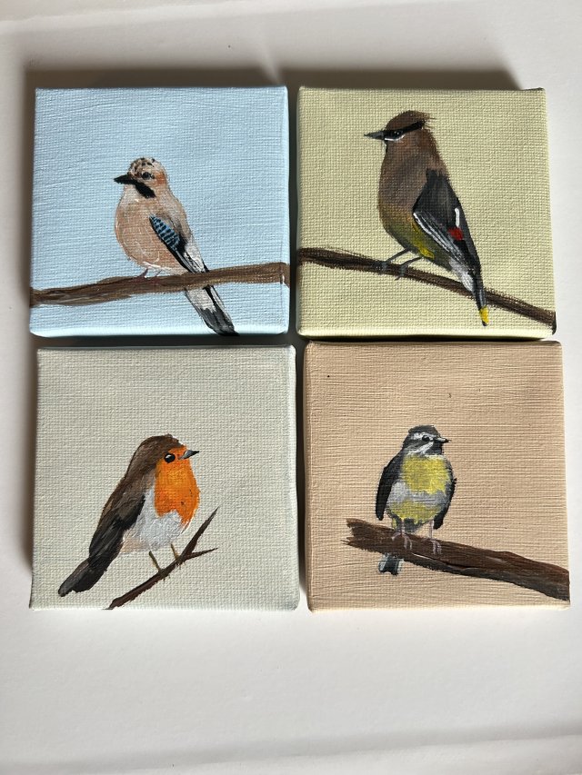 4 obrazki ptaszki