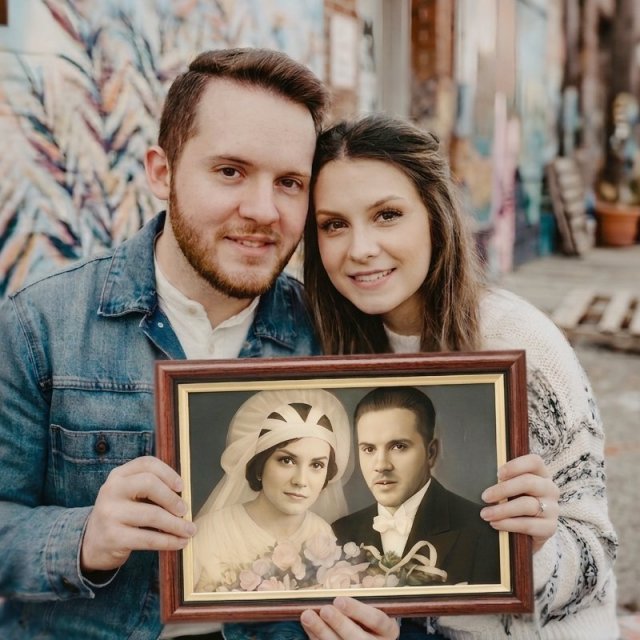 Monidło | Prezent dla Nowożeńców | Portret małżeński | W stylu retro