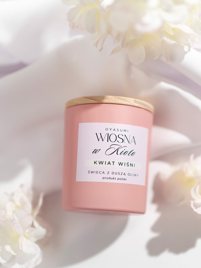 Świeca zapachowa z wosku oliwnego Wiosna w Kioto