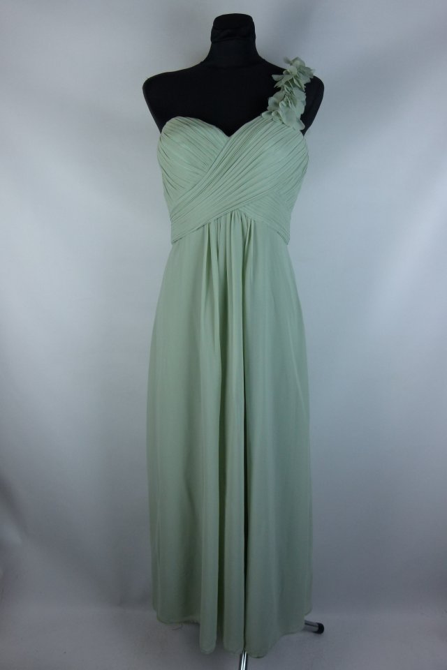 Szyfonowa sukienka maxi pistacja / S