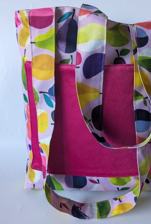 Handmade torba szoper z tkaniny wodoodpornej - gruszki