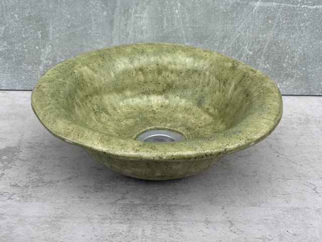 Umywalka nablatowa ceramiczna zielona – designerska misa do łazienki