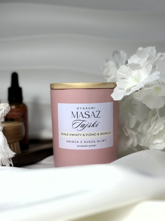 Świeca zapachowa z wosku oliwnego Masaż Tajski