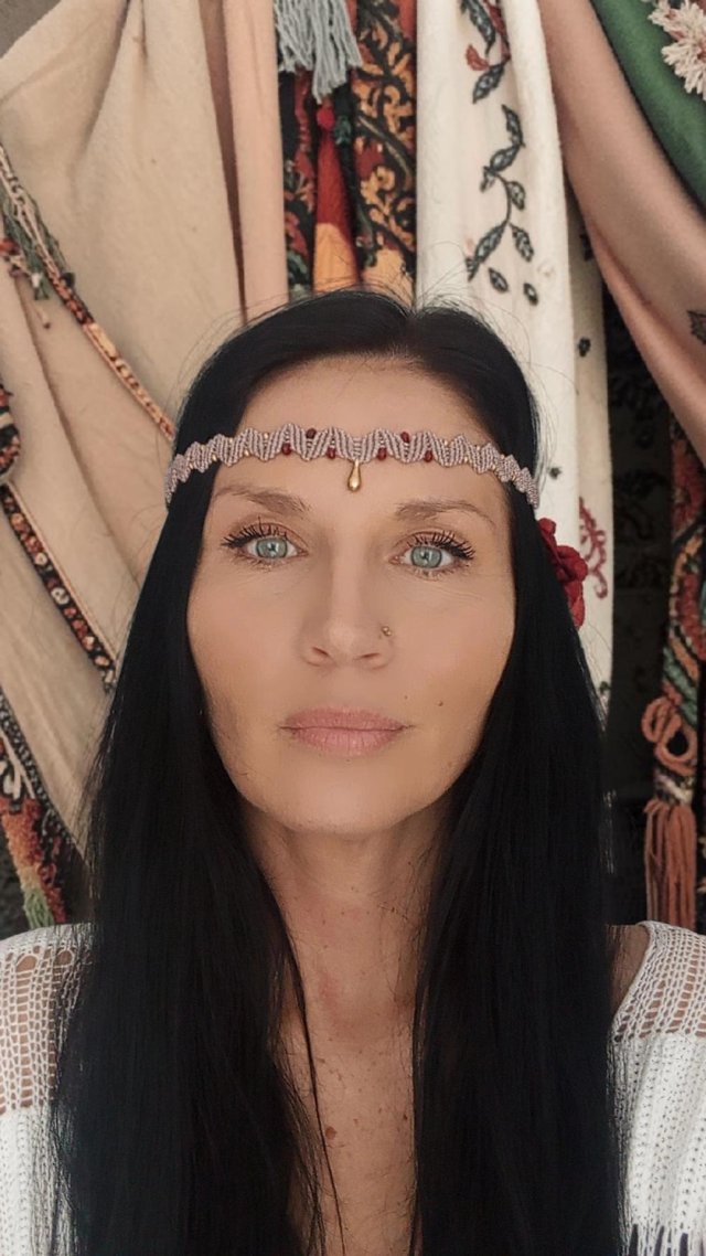 z jadeitem Boho crown/ choker