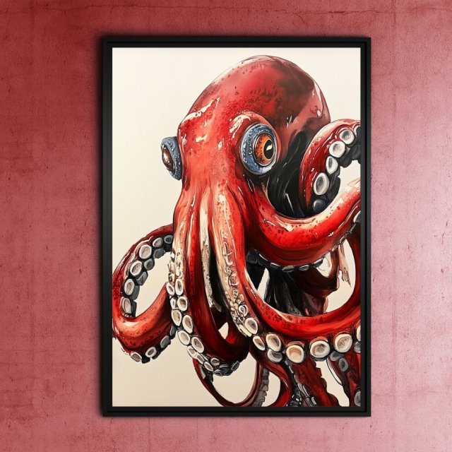 Ośmiornica - grafika na plakacie na A3