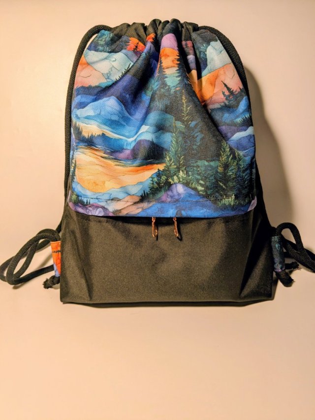Handmade workoplecak z tkaniny wodoodpornej- góry