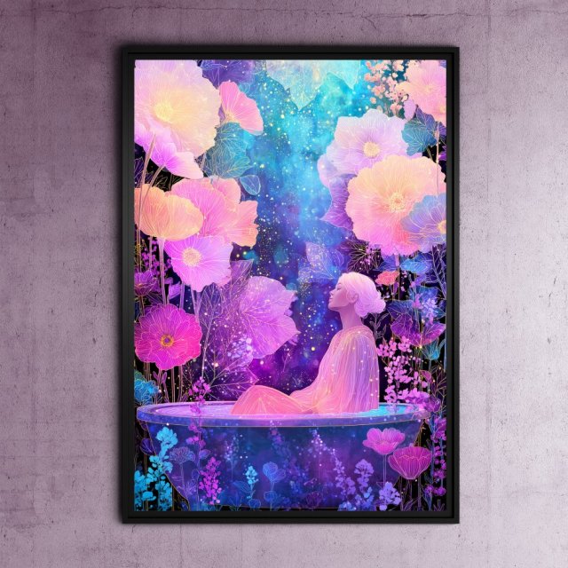 Magiczna kąpiel - grafika na plakacie na A3