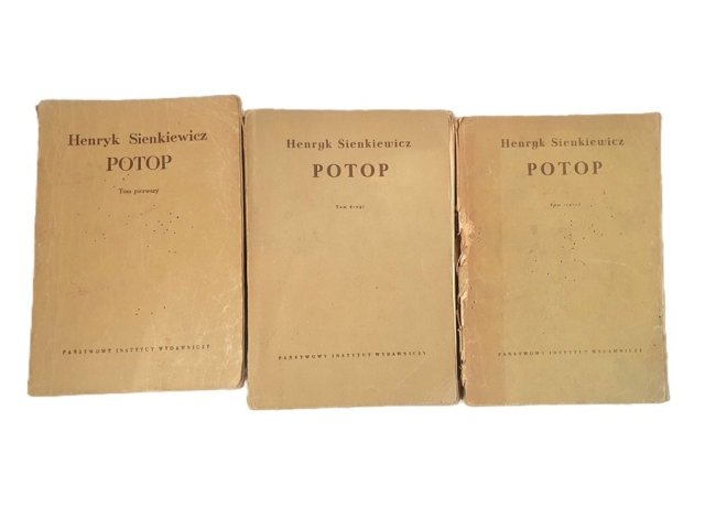 Potop 1953 stare książki vintage 3 tomy
