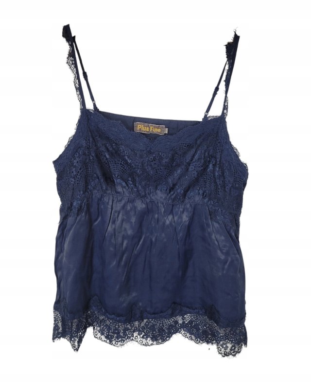 PLUS FINE delikatny top koszulka  koronka 38 M