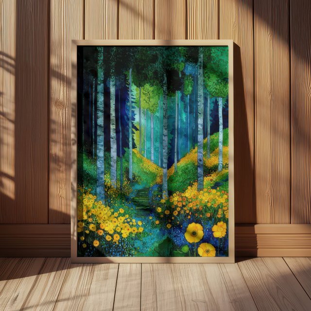 Las - grafika na plakacie na A3