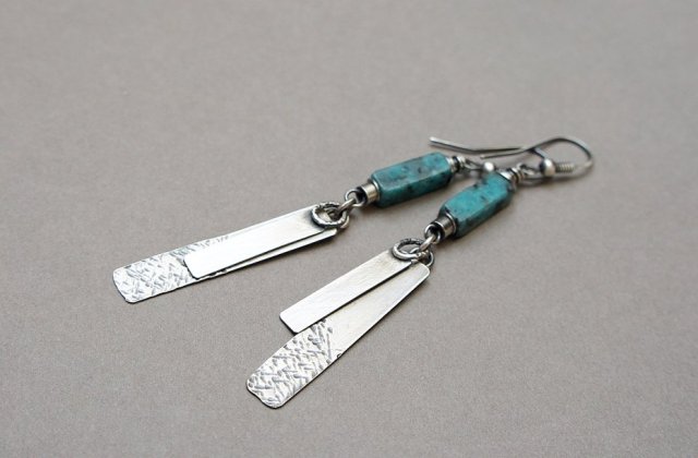 Turkusowe patyczki - kolczyki