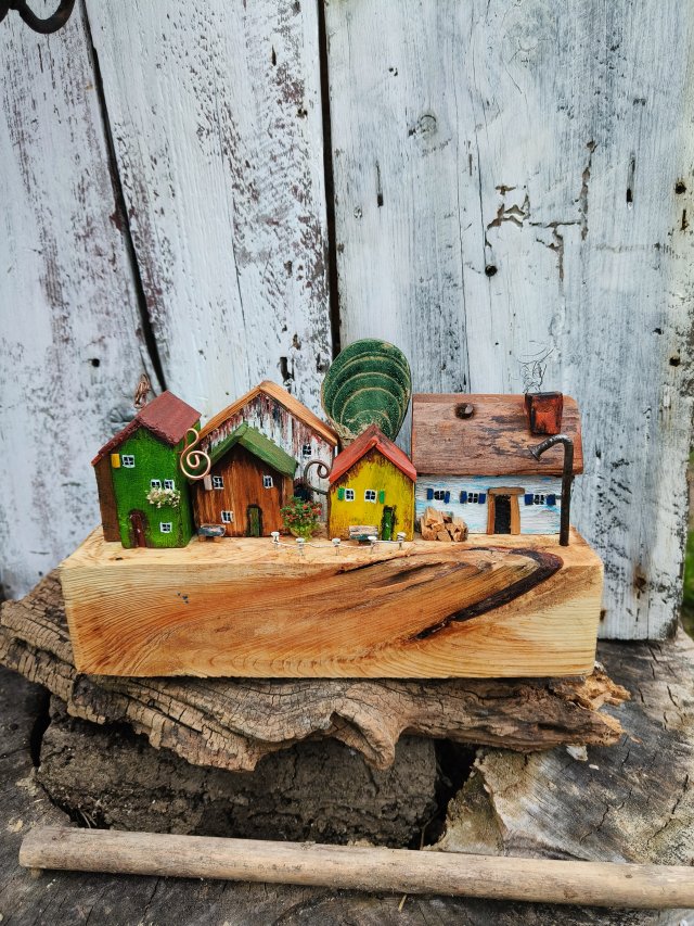 Dekoracja drewniana, wieszak na klucze