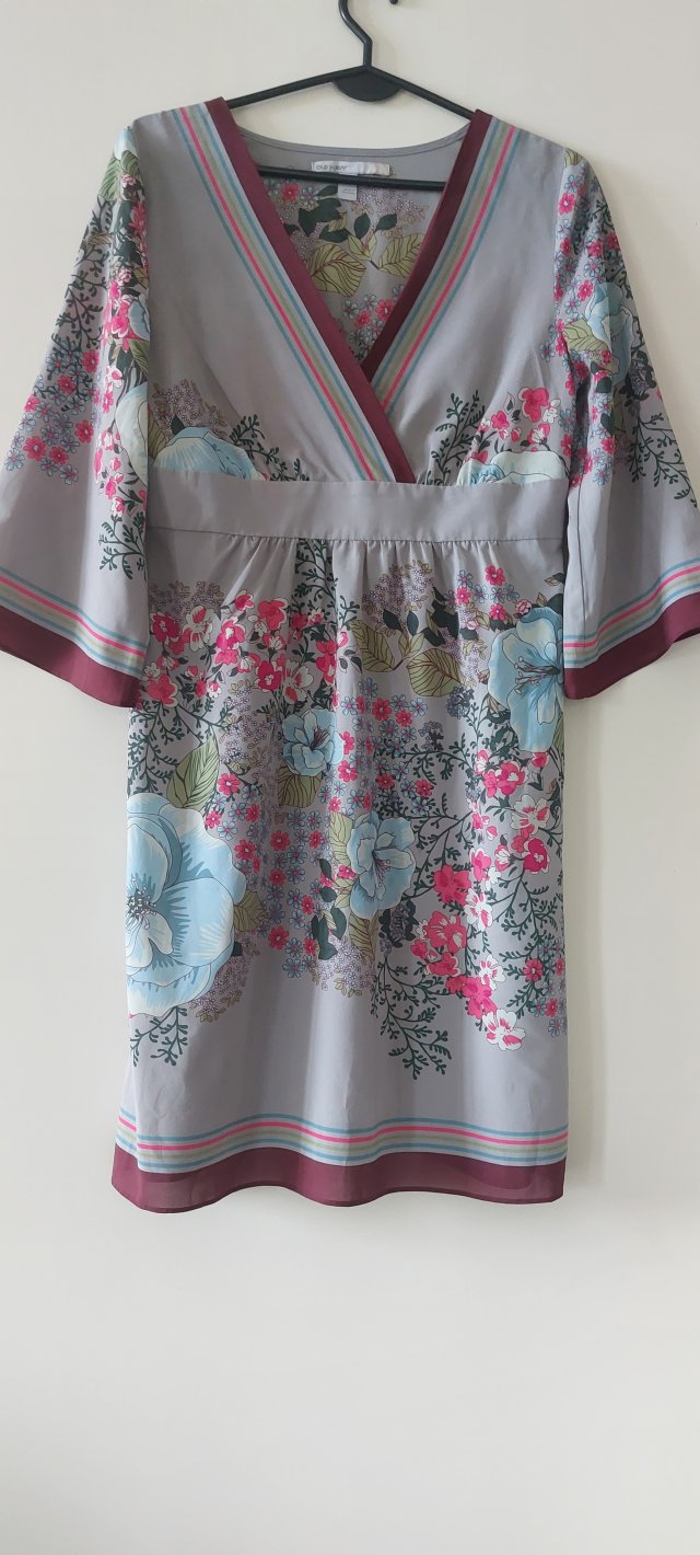 Old Navy tunika w kwiaty szerokie rękawy M boho styl