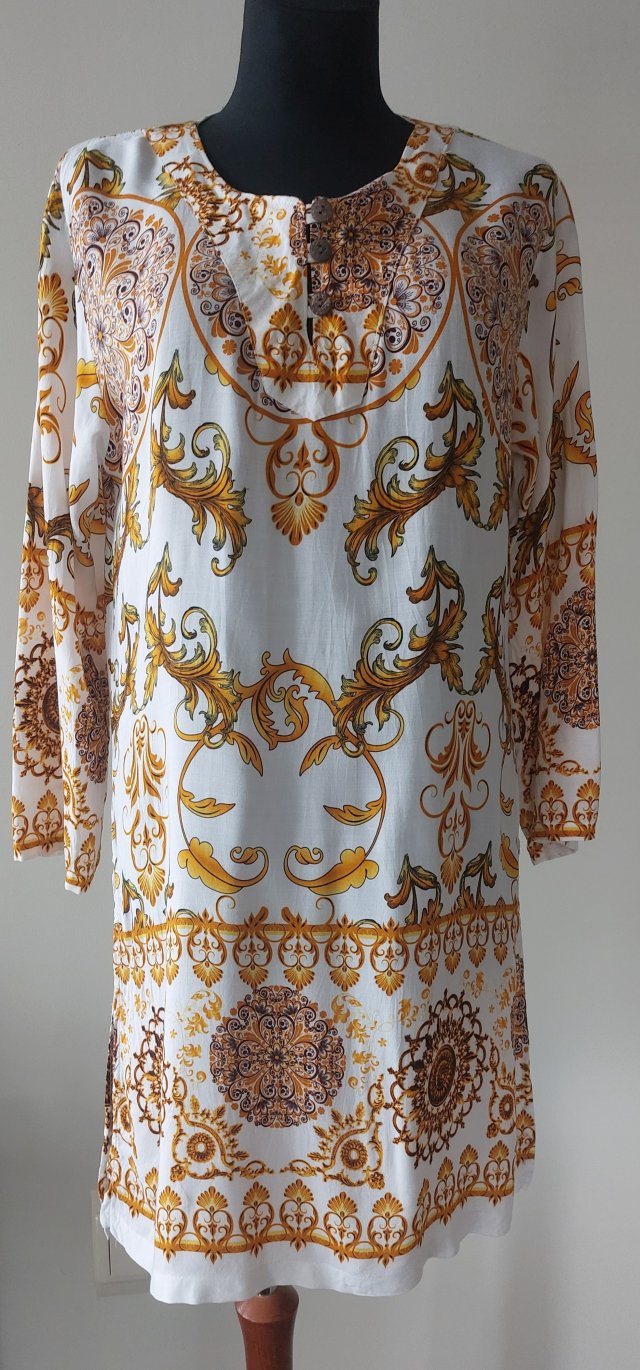 Vintage  sukienka midi wzory M handmade