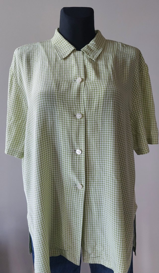 Jedwabna koszula w kratkę  44