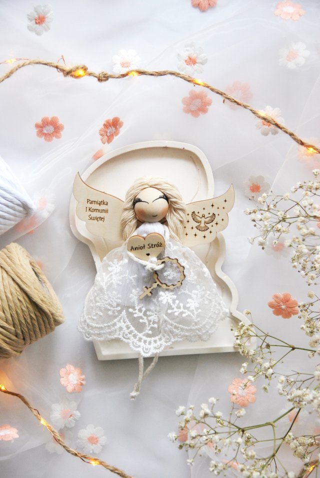 Mały anioł dla dziewczynki - prezent komunijny | Pamiątka Komunii
