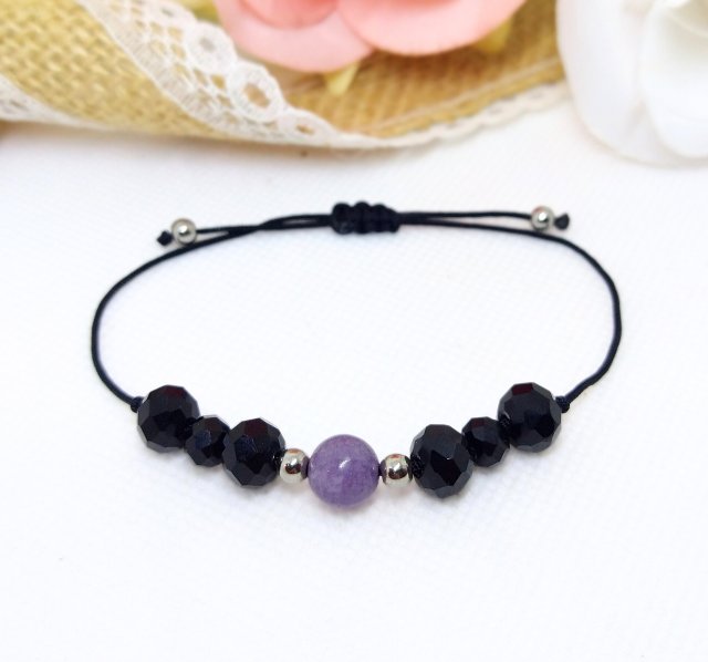 Bransoletka zaciagana ametyst