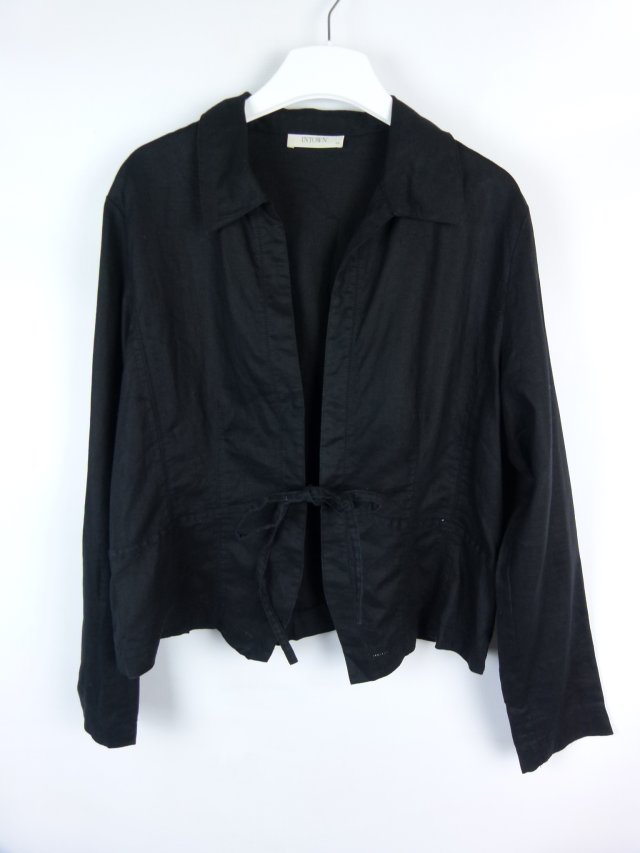 Intown lniany czarny żakiet bez podszewki len / 44
