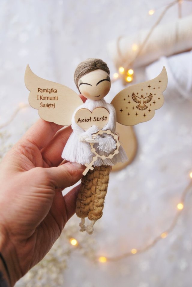 Mały aniołek dla chłopca - prezent komunijny | Pamiątka Komunii