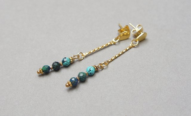 Klejnotki /szmaragdy, turkus, chryzokola/ 2.11.25/ - kolczyki