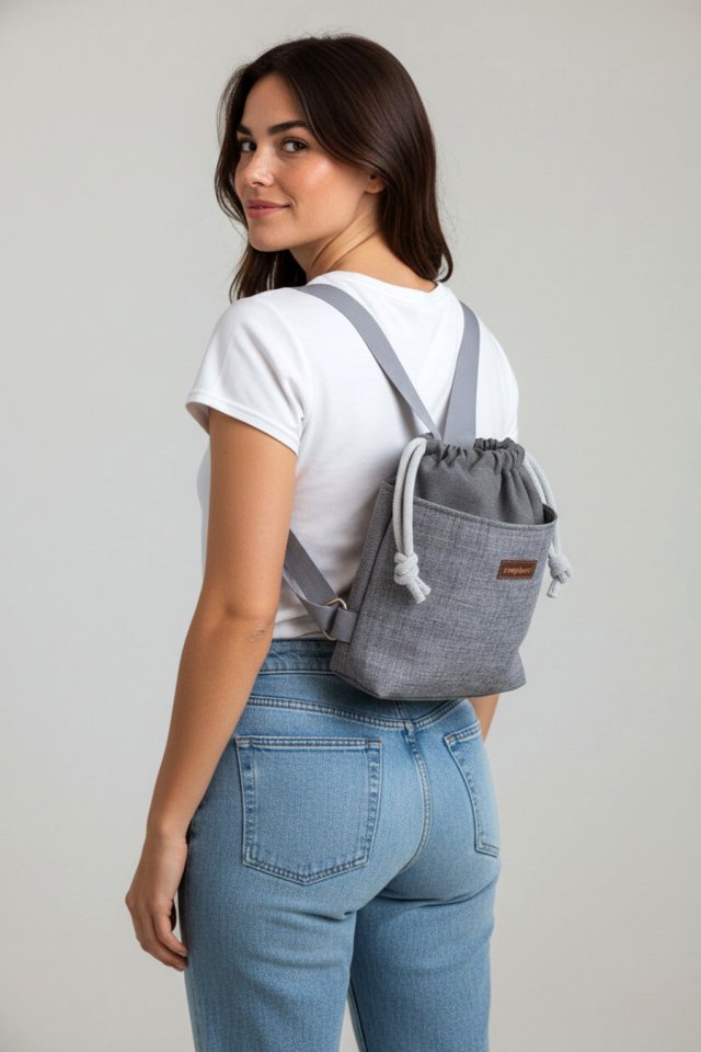 Szary mini workoplecak