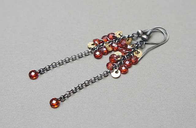 Cyrkoniowe gronka  vol. 5 /orange/ - kolczyki