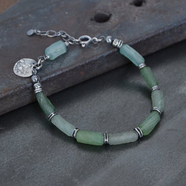 Bransoletka z turkusowym szkłem antycznym