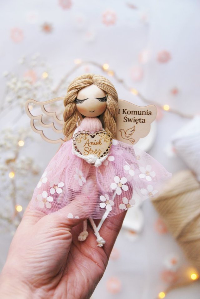 Mały anioł dla dziewczynki - prezent komunijny | Pamiątka Komunii