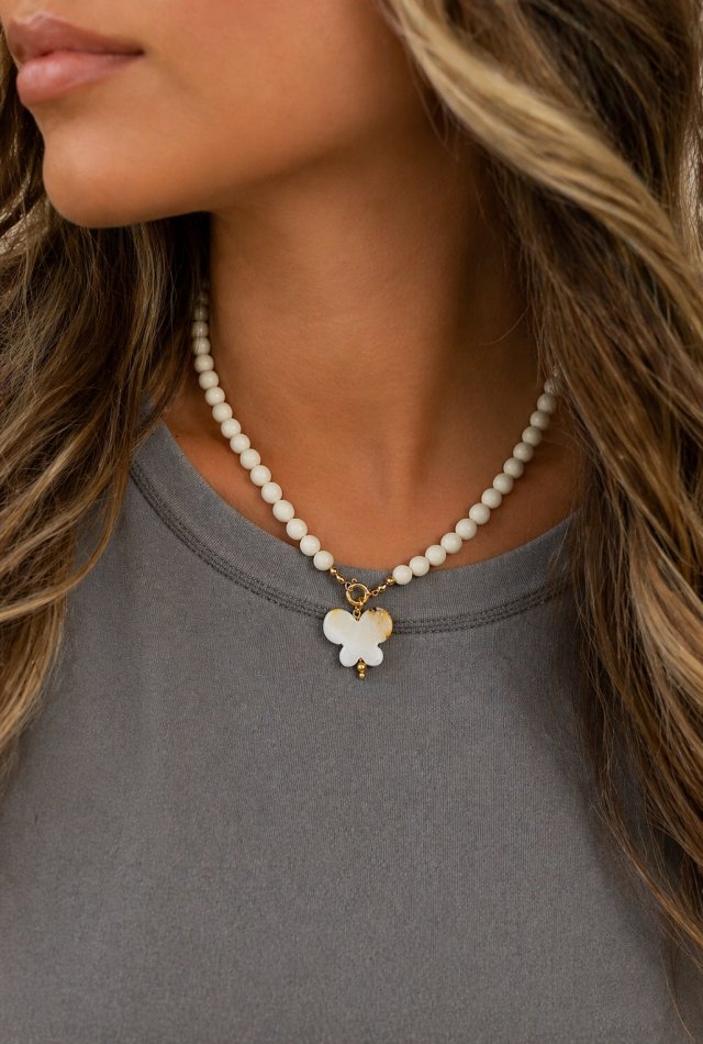 IVORY BUTTERFLY- naszyjnik z motylem