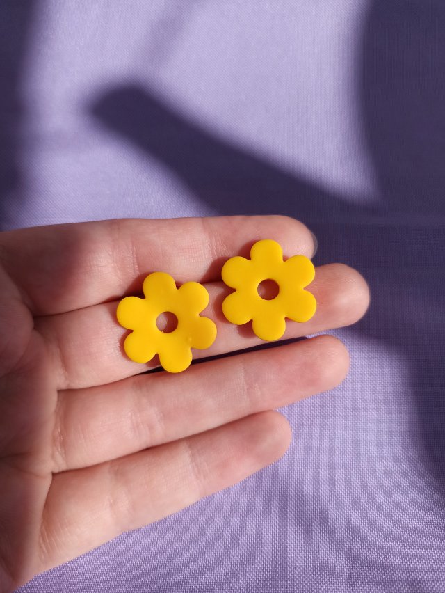 Kolczyki z gliny polimerowej kwiatki