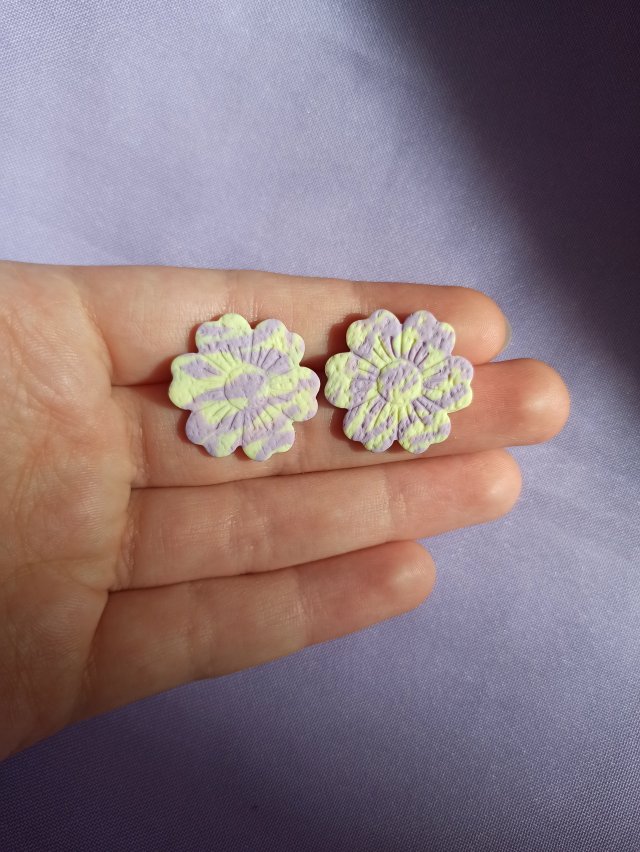 Kolczyki z gliny polimerowej kwiatki