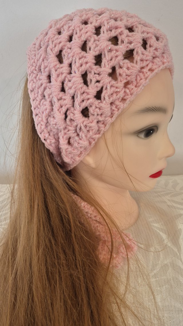 Szydełkowa chustka na głowę – Boho – Handmade