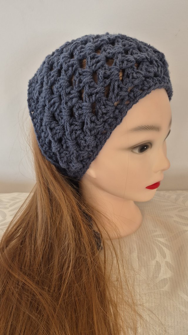 Szydełkowa chustka na głowę – Boho – Handmade