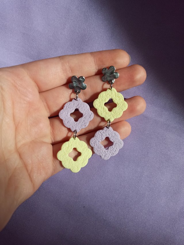 Kolczyki z gliny polimerowej pastelowe