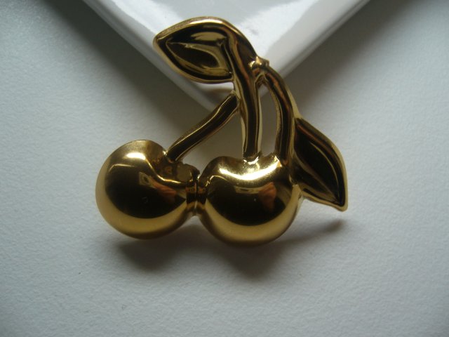 BROSZKA WIŚNIE WISIENKI STAL NIERDZEWNA