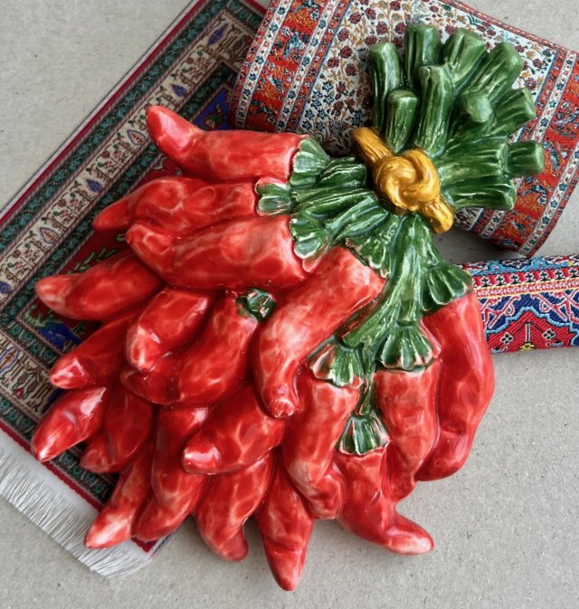 Sicilian Wall Plaque Chili Peppers ❤ Made in Italy - Ozdoba ścienna.