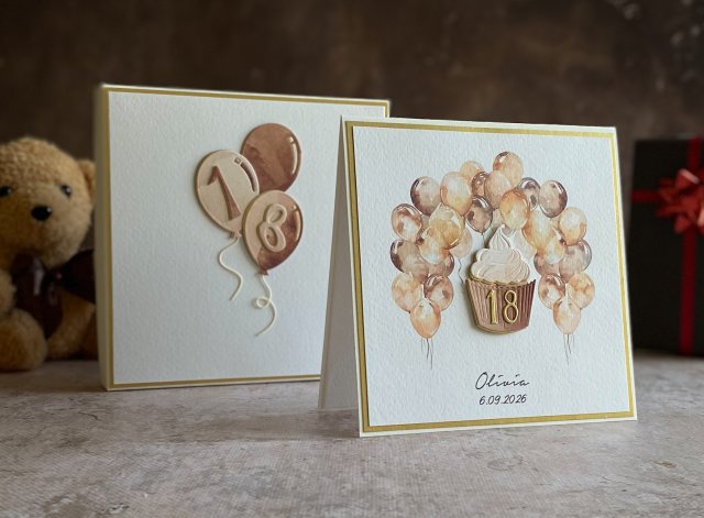 Kartka na 18 urodziny z pudełkiem i kopertą, BH 20