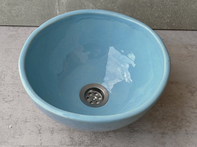 Błękitna umywalka ceramiczna Ręcznie robiona