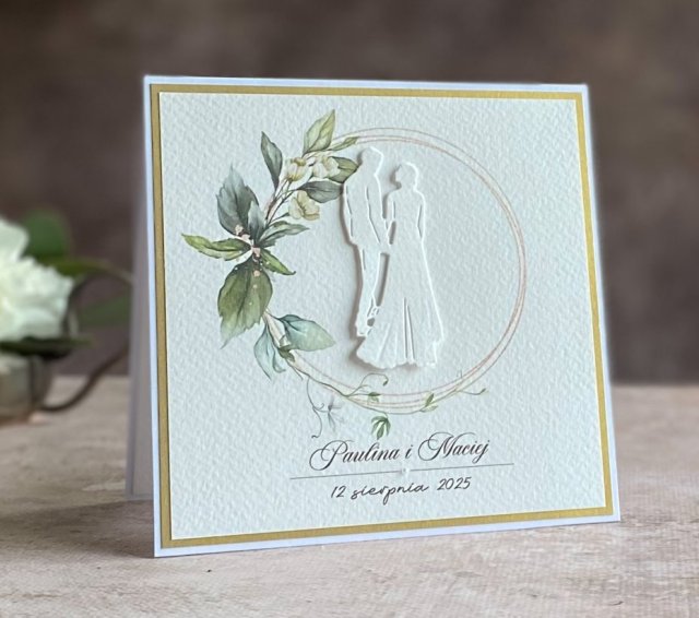 Kartka ślubna w ozdobnej kopercie, WA 23b