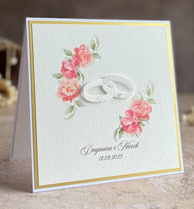 Kartka na ślub w ozdobnej kopercie, WA 26e