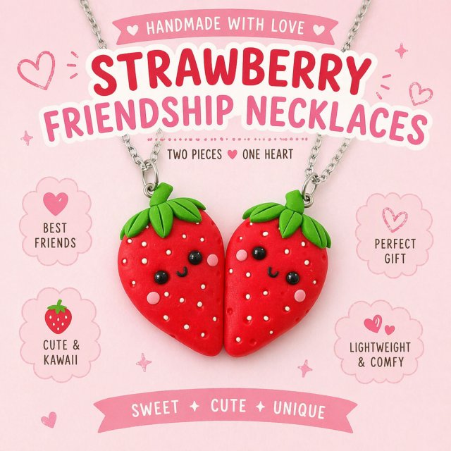 Naszyjnik Przyjaźni Truskawki BFF