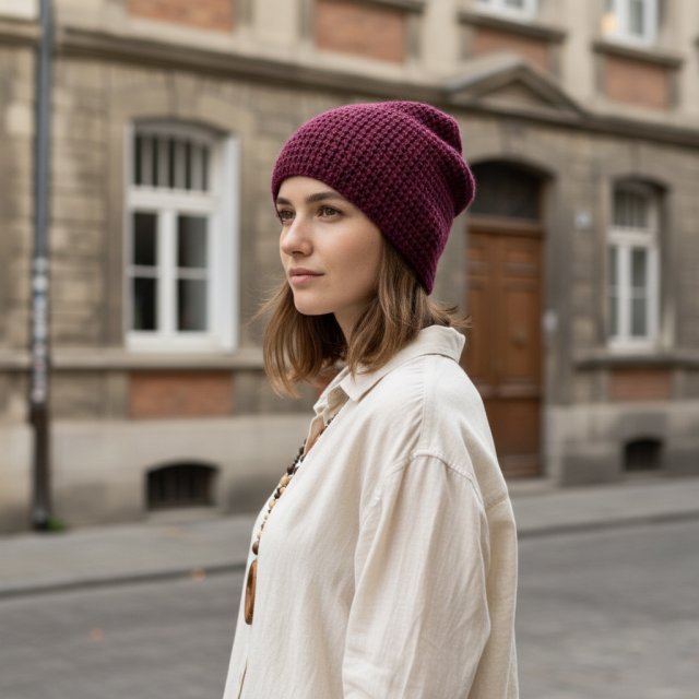 Czapka przejściowa cienka beanie smerf bawełna S/M biskupi