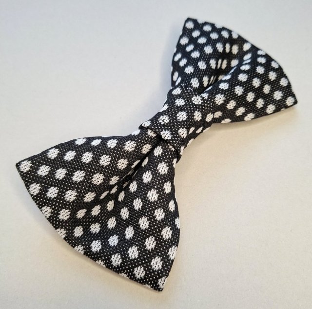 Mucha Kokarda dla Psa lub kota – Czarna w białe kropki