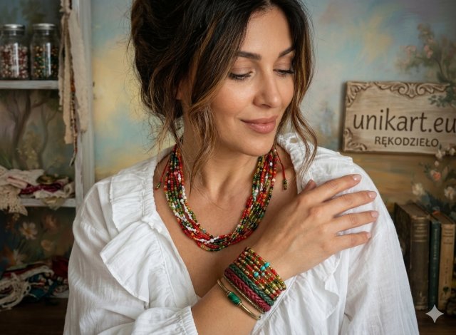 Naszyjnik Boho "Multicolor Fusion" - Ręcznie Pleciony