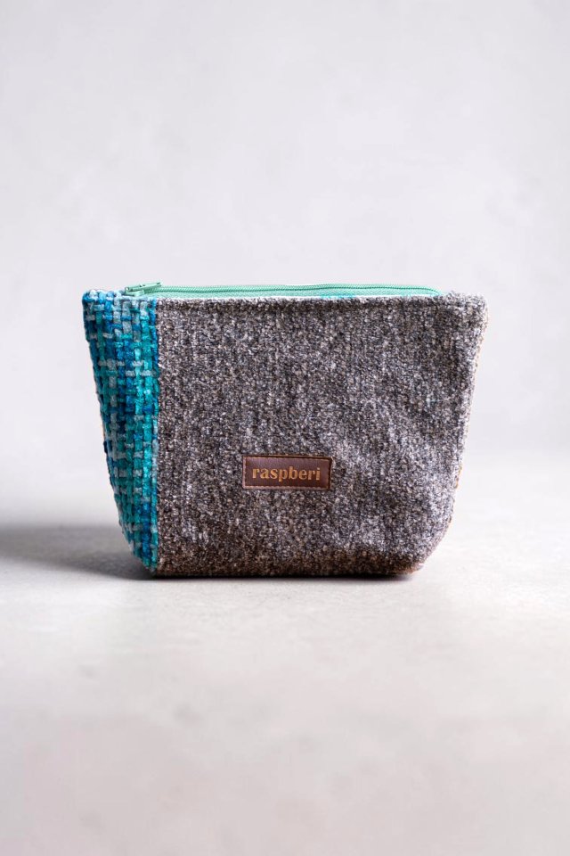 Turkusowo-szara kosmetyczka MAXI