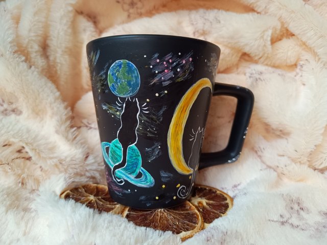 Nocny kubek z gwiezdnymi kotami 300 ml.