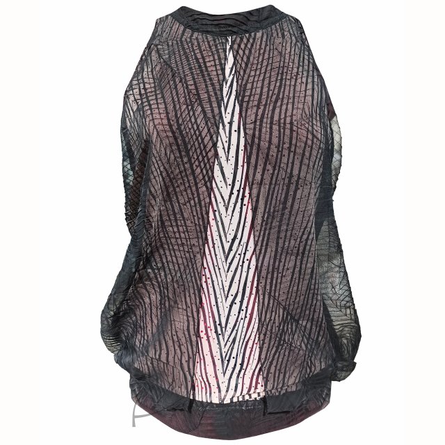 Bluzka warstwowa – czarno-różowy szyfon