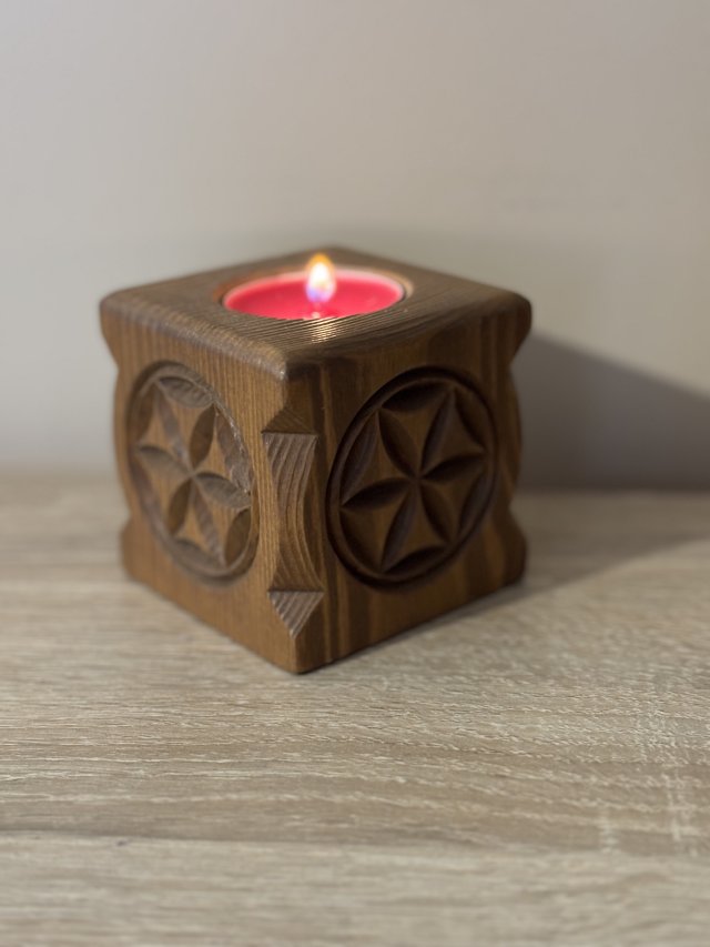 Świecznik drewniany